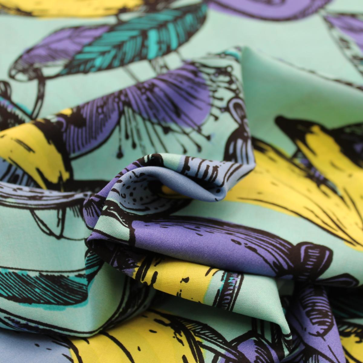 Viskose Rayon mit Baumwolle "Früchte" mint